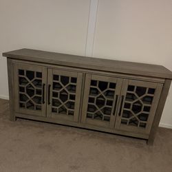 Wood cabinet with glass doors