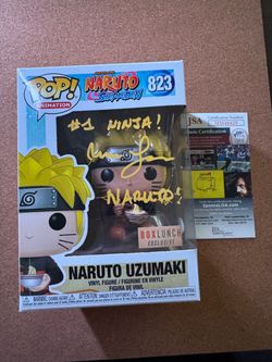Maile Flanagan Signed Naruto Uzumaki #823 Funko Pop – JSA Certified – BoxLunch Exclusive