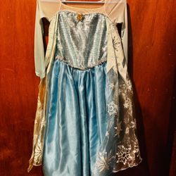 2 Dresses: Disney Frozen Elsa Costume Dress & Blue Dress
