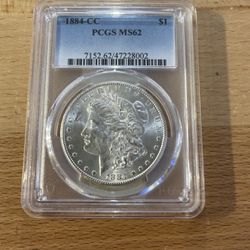 1884 Carson City Morgan Silver Dollar PCGS MS62