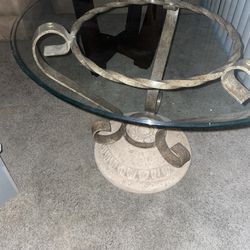 Marble Bottom Glass Top Tables (3)