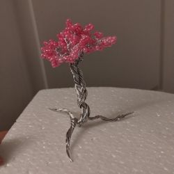 Mini Handmade Wire Beads Tree Cherry Blossom Pink