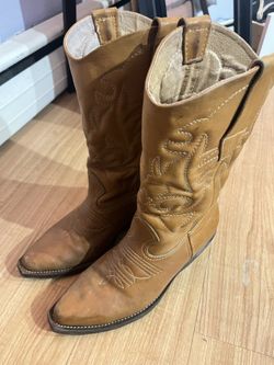 Brown Leather Cowboy Boots