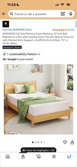 Mattress and metal frame FULL
