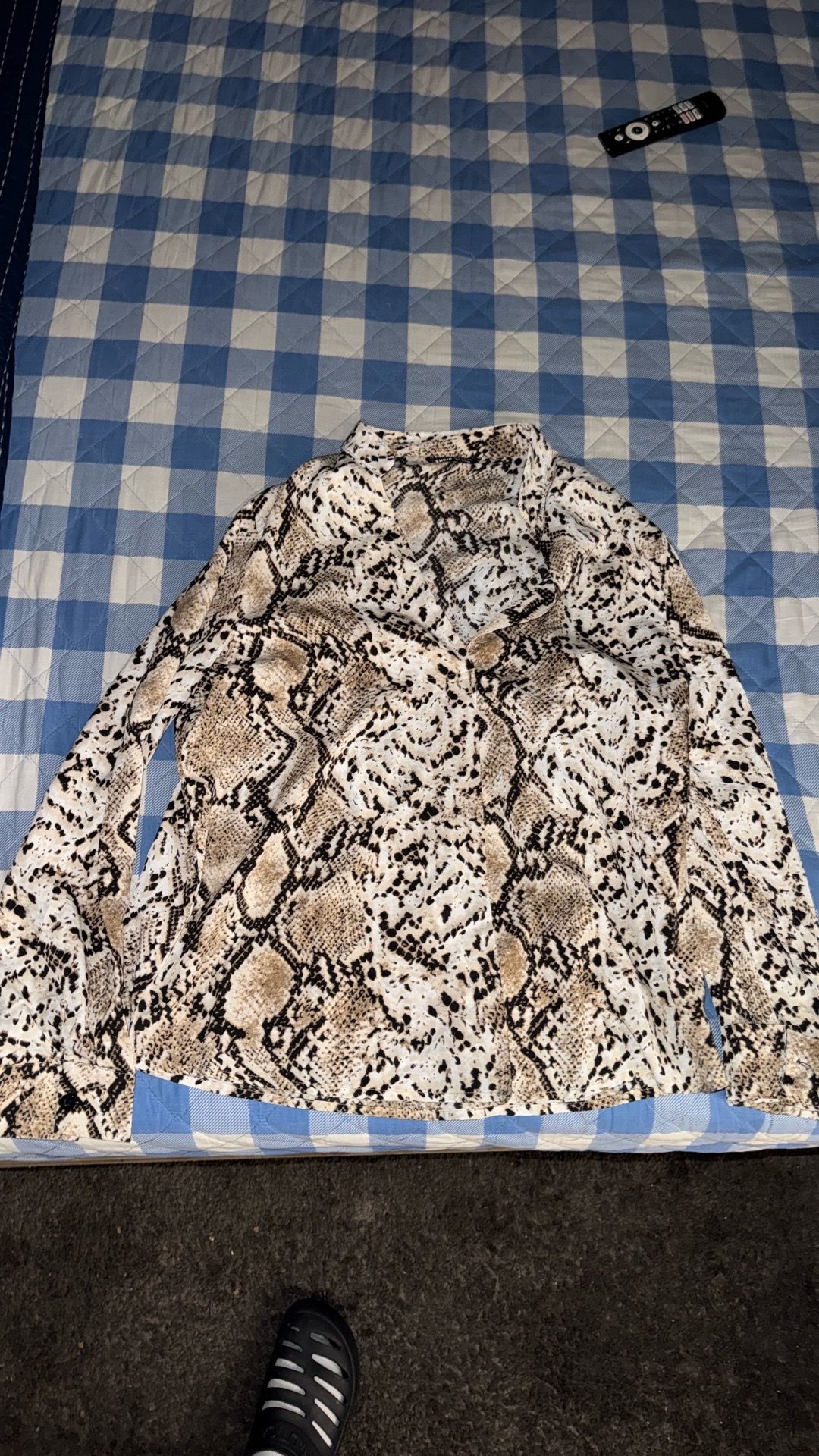 XL SHEIN snake skin pattern shirt
