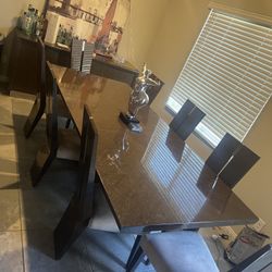 Dining Table & Cabinet Set