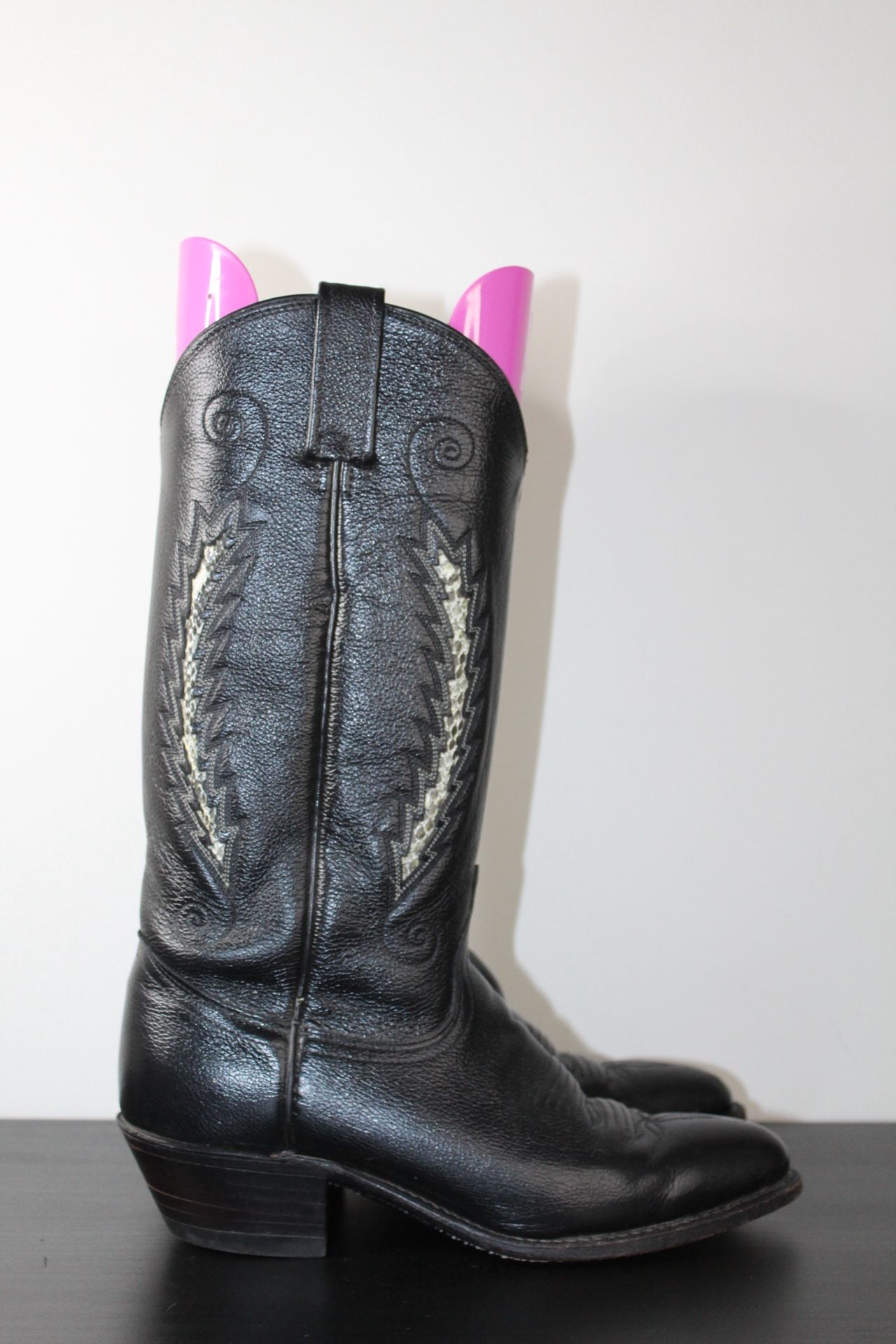 Dan Post El Paso P2809 Men’s Black Leather Western Boots 7 M