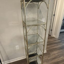 Gold & Glass Shelf – Elegant 5-Tier Display