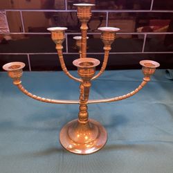 Vintage Solid Brass Heavy Candelabra 
