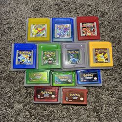 Pokemon 12 Game Offer GBA GBC Crystal, Blue, Red, Silver, Gold, Yellow, Green, Emerald, Sapphire, Ruby, Leaf Green Fire Red