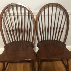 Very Good Condition Two Hardwood Chairs 
