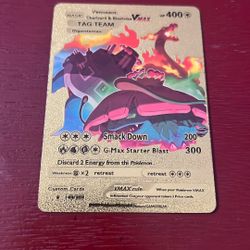 Venusaur, Charizard, and Blastoise Vmax Tag Team Gold Foil