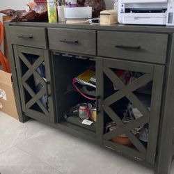 Side Table Wine Rack Cabinet