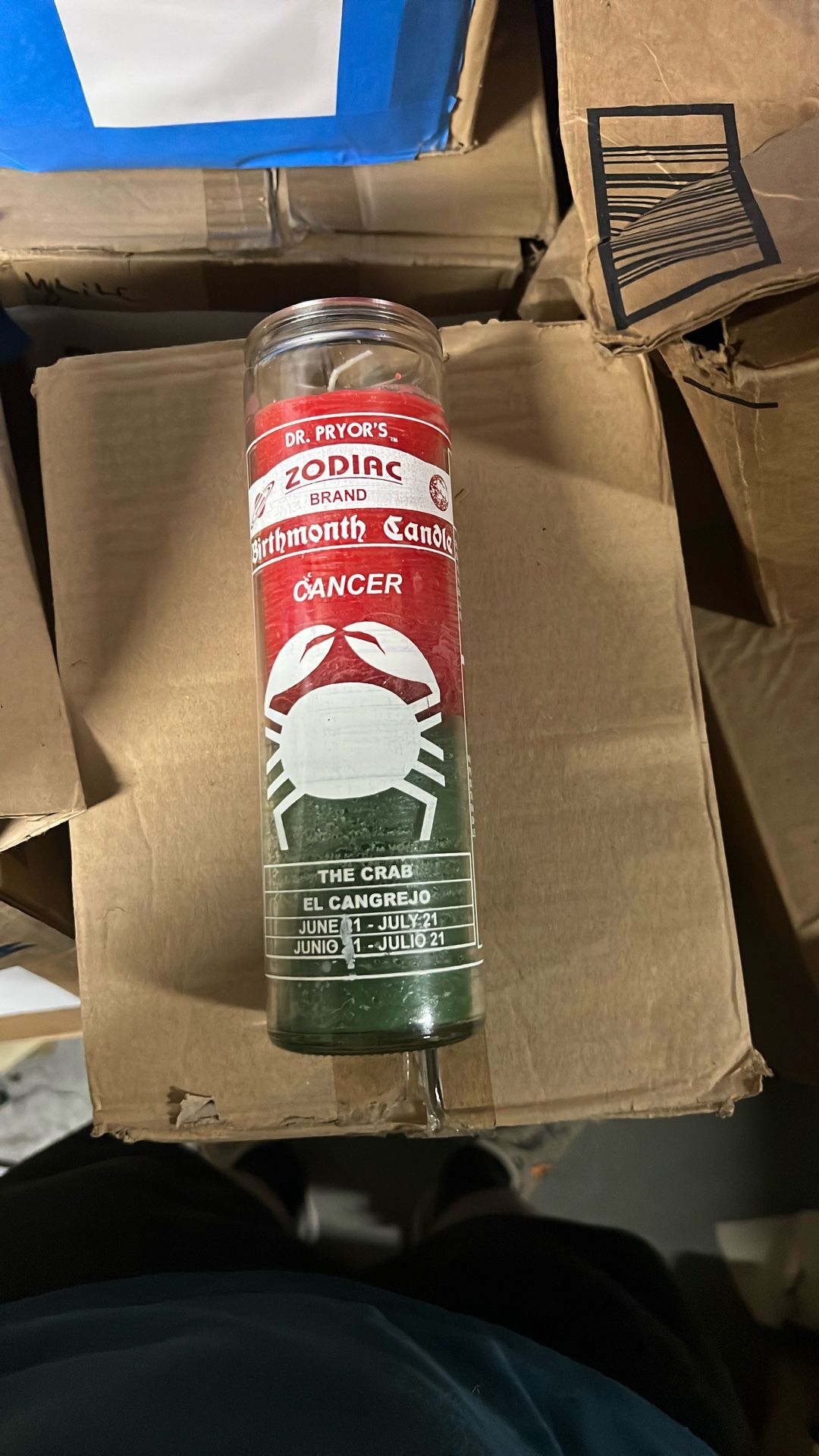 Cancer candle - Red and Green