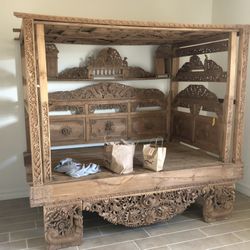 Hand Carved Chinese Opium Bed