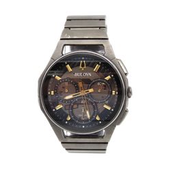 Bulova CURV 98A206 Chronograph 262kHz Gray IP Steel 44mm Sapphire Watch Mens