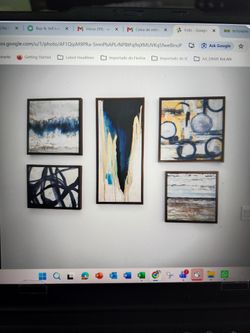 Frame 5-piece abstract canvas. 5 quadros