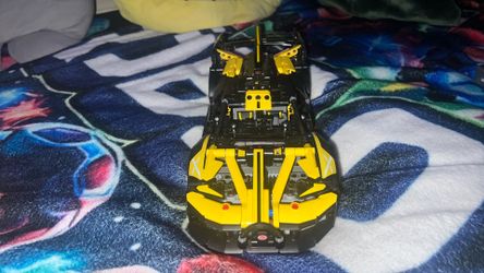Built Lego set and fastplayback tape recorder