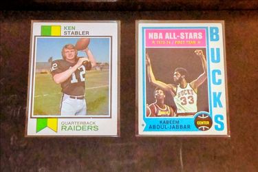 Ken Stabler Rookie & Kareem Abdul Jabbar