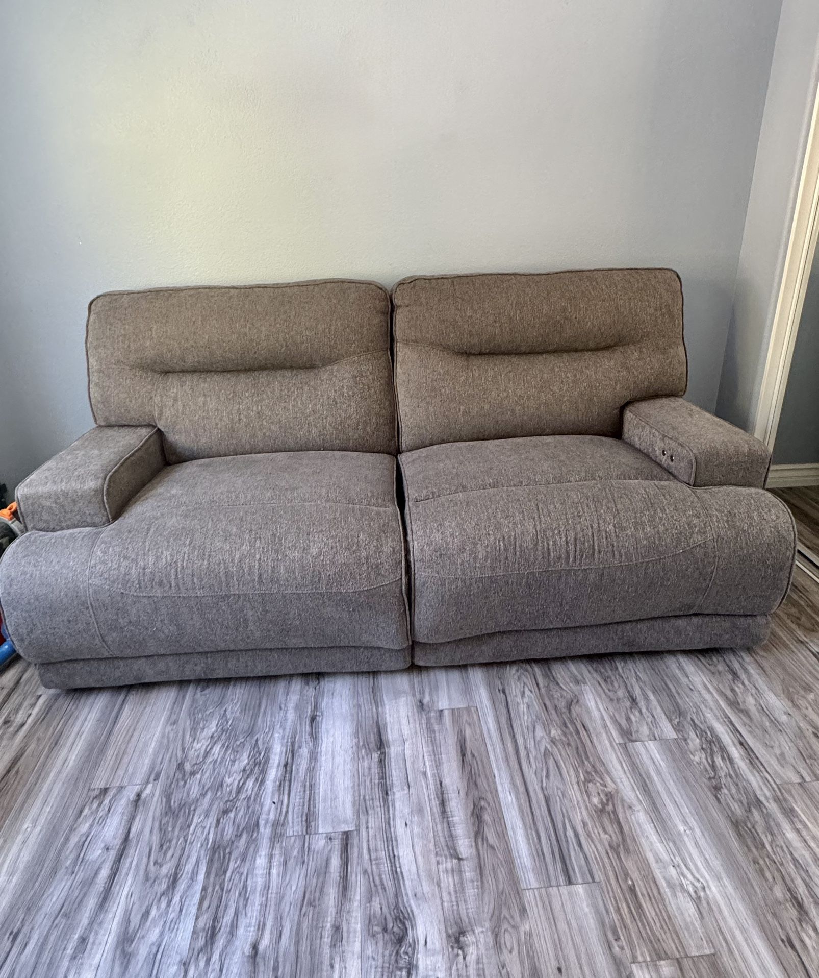Grey Love Seat Reclining Sofa Good Condition