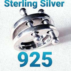 High End Very Sterling Silver Ring 925 Very Heavy