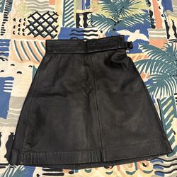 Designer Leather Skirt