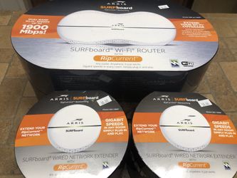 ARRIS Surfboard AC3200 Wi-Fi Router with RipCurrent And 2 network extenders