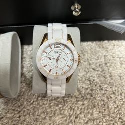 White fossil And Rose Gold- Barely Worn 