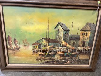 Framed oil on canvas