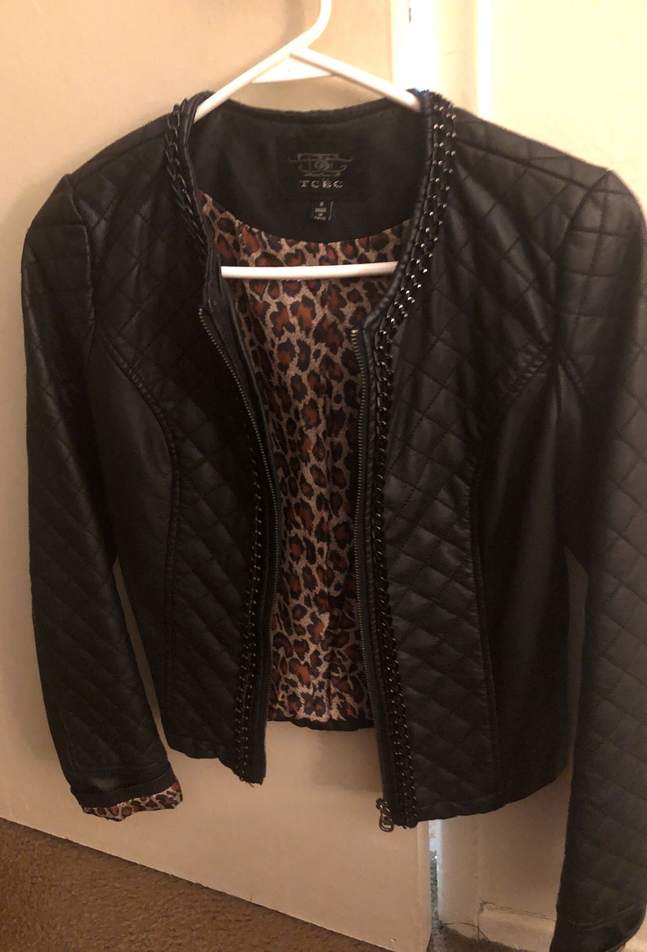 Faux Leather Motorbike Jacket