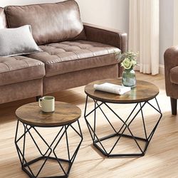 VASAGLE Small Coffee Table Set of 2