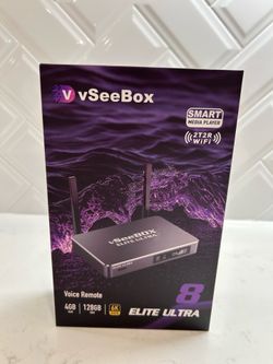 vSeeBox Elite Ultra 8 Smart Media Player – 4GB/128GB – Voice Remote – New