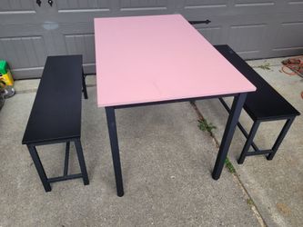 Dining Table with Two Benches