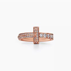 Tiffany T T1 Ring Rose Gold Size 7
