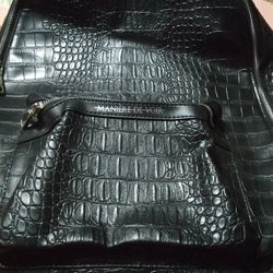 Croc embossed leather backpack 