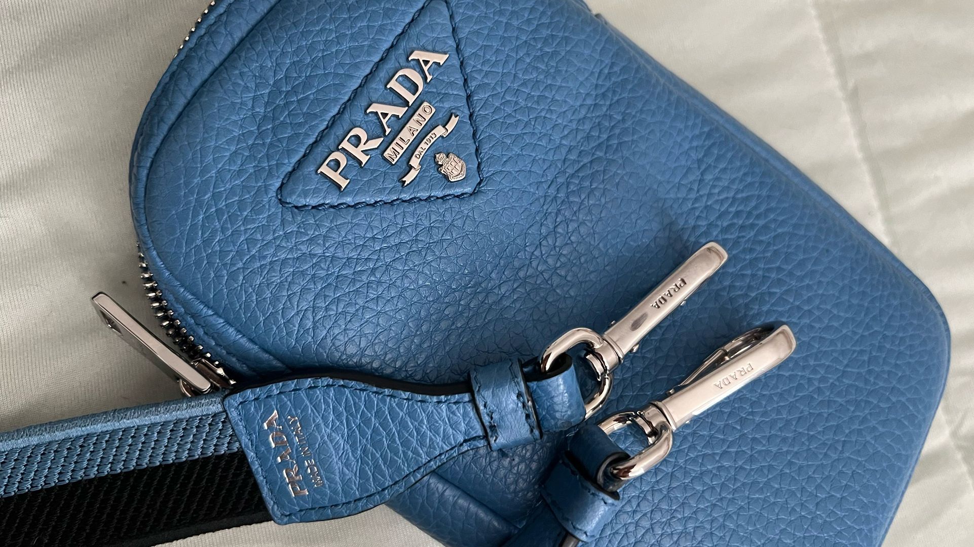 Prada Milano Blue Mini Leather Cross-Body Bag