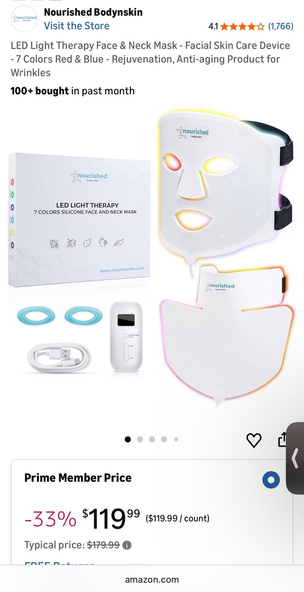 LED Light Therapy Face & Neck Mask