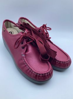 SAS Bounce Women’s Lace Up Moccasin Shoes Cranberry Red 8.5 Narrow