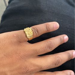 Nugget Gold Plated Ring Size 4