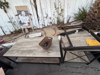 Industrial Coffee Table with Metal Frame