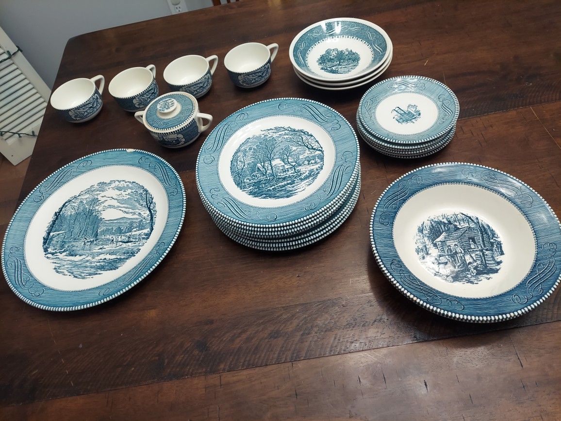 Vintage Carrier And Ives "Winter In The Country Getting Ice" China