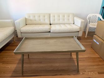 Ikea Morabo leather 3 seater sofa white