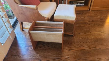 DANISH Teak & Linen Magazine Holder