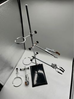 24" Laboratory Stand Support with Burette Clamp and Flask Ring