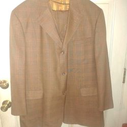 3 Pieces double breasted Tailored rust Suit XXL