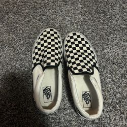 vans checkered slip on