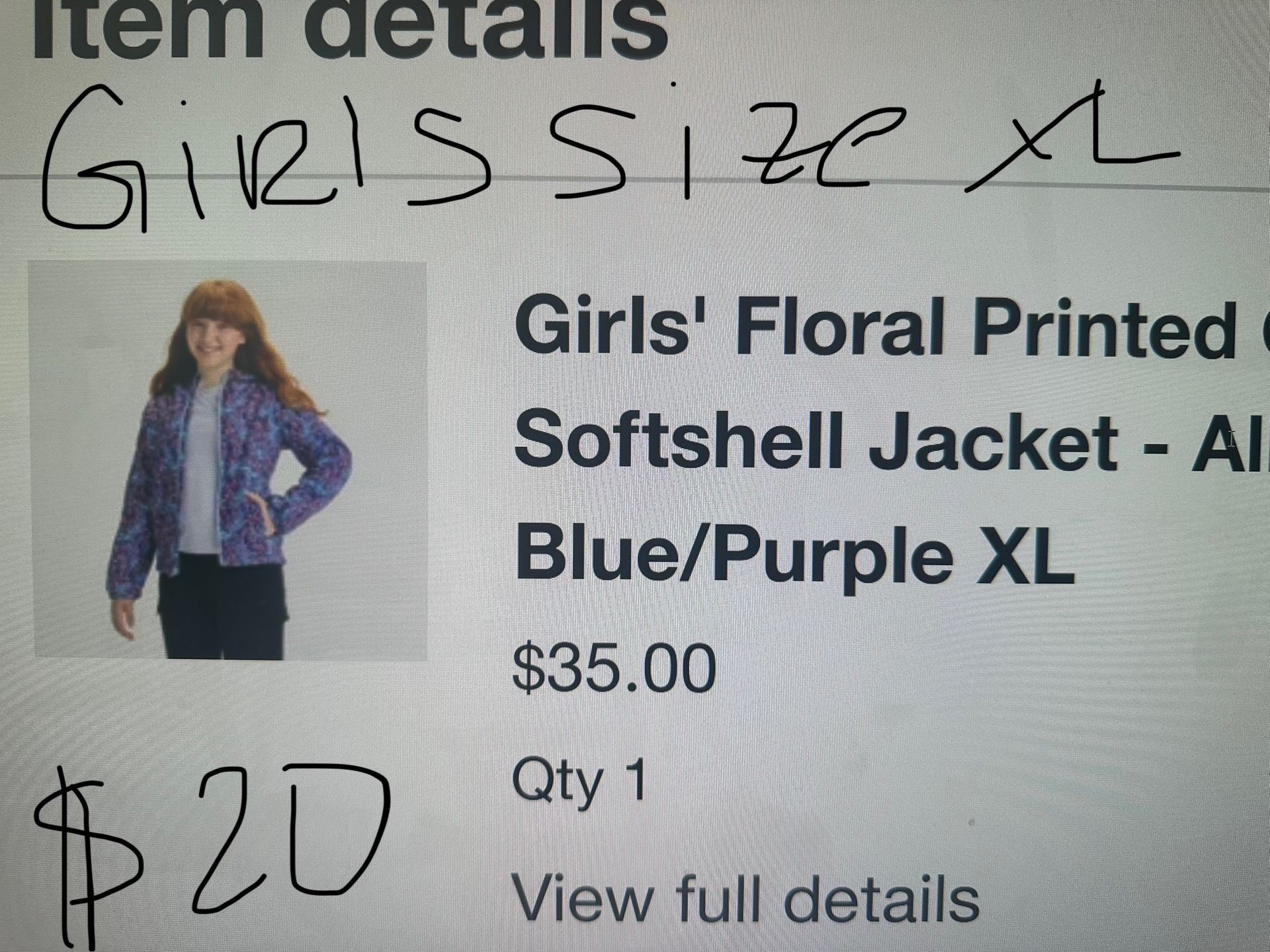 Light Weight Girls Winter Coat 