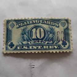 1929 US INTERNAL REVENUE USPS PLAYING CARDS 10c/TEN CENT BLUE 