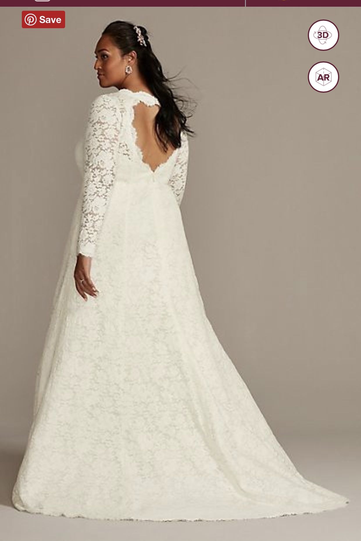 Plus size lace wedding dress size 16