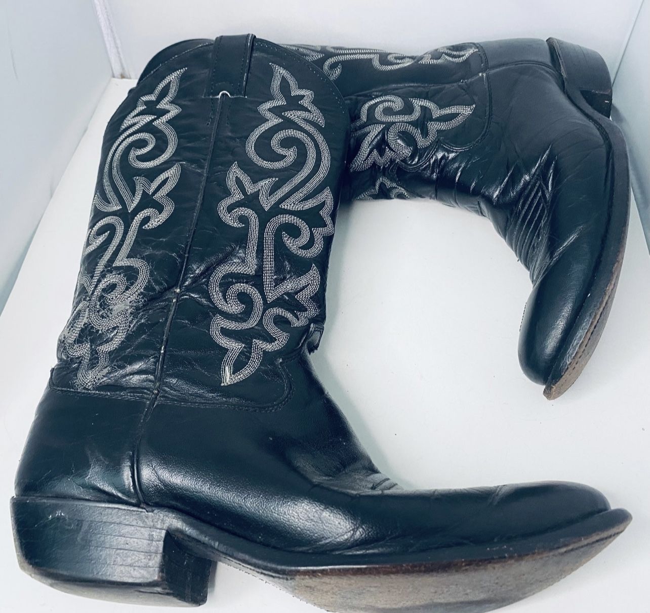 Justin Men’s Black London Cowboy Western Style 1409 Boots Size 8